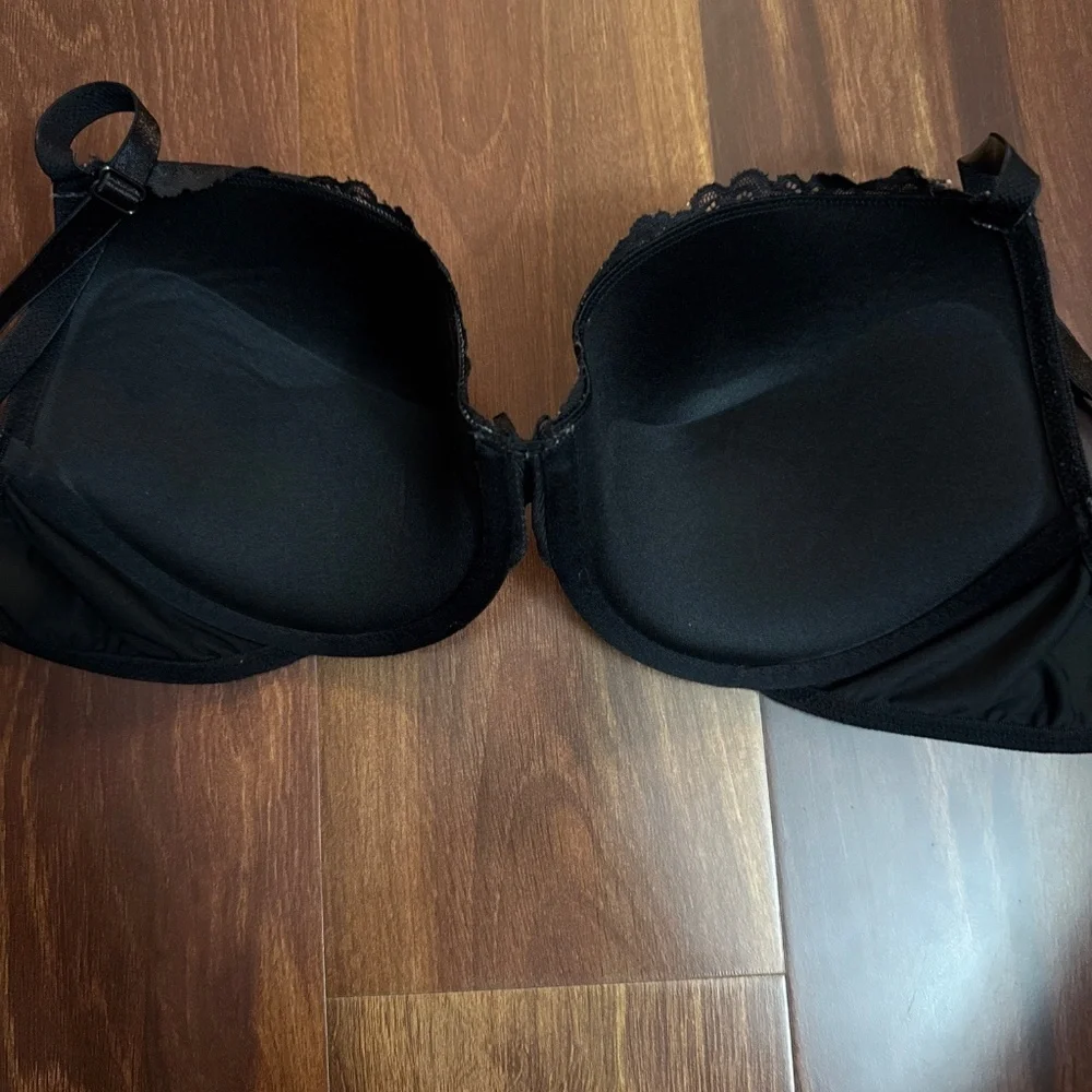 SWEET NOTHINGS by MAIDENFORM Black Lace Push up Bra Size 38D